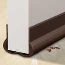 Door Draft Stopper, 36" Cuttable Door Sweep for Bottom of Door, Under Door Draft Blocker Insulator, Weather Stripping Door Seal, Door Gap Filler Soundproof, Dust Blocker, Noise Stopper (Brown, 2Pcs)