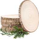 Wood Slices10-11Inch Wood Rounds 8 Pcs Unfinished Wood Slices for Centerpieces, Natural Wood Slices/Cookies, Slabs for Crafts, Wedding Centerpieces for Tables,Party,Christmas, Home Decor