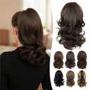 Curly Claw Clip Ponytail Extension Clip on Ponytail For Women 14 Inch Pony Tails Hair Extensions Clip in Ponytail (#5 Chocolate Brown)