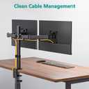 WALI Dual Monitor Stand for Desk, Dual Monitor Mounts for 2 Monitors up to 27 inch, 2 Monitor Desk Mount Holds up to 22 lbs, Height Adjustable Swivel Tilt Rotation, 75x75/100x100mm (M002), Black