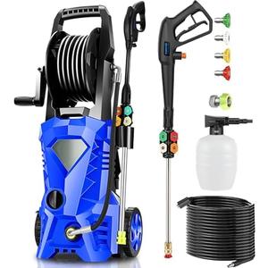 Electric Pressure Washer 5000 PSI 2.8 GPM High Power Washer with 4 Pressure Nozzle and Foam Cannon, powerwashers for Home, Car Washing, Fence Cleaning, Patio, Blue