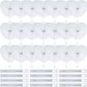 60 Pack Decorative Paper Folding Hand Fans Handheld Heart Wedding Foldable Fan Chinese and Japanese Decoration Bulk for Bridal Guest Summer Wedding Party Favor Dancing Birthday Celebration(White)