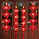 Vercraft 2 Set Vietnamese New Year Red Hanging Couplets 2026 Vietnamese Lunar New Year Decorations Spring Festival Banner Traditional Vietnam Door Sign(Traditional)