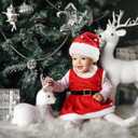 Hat Men 1989s Vacation movie Costume Accessory Tie Santa Hat Set for Holiday Party (Red)