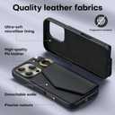 TAURI for iPhone 16 Pro Max Case, Removable Magnetic Wallet Case with Card Holder, [Compatible with MagSafe] Durable PU Leather Phone Case with Wireless Charging, Black