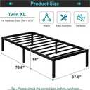 Maenizi Twin XL Bed Frames No Box Spring Needed, 14 Inch Heavy Duty Metal Twin XL Platform Bed Frame Support Up to 2500 lbs, Easy Assembly, Noise Free, Black
