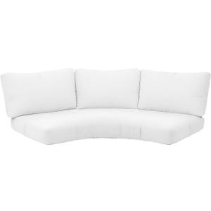 Outdoor Curved Sofa Cushion Cover with Zipper & Anti-Slip Particles, Half Moon Patio Furniture Cushions Covers Waterproof, Olefin Fabric-ONLY Cover (White, 77/40 * 28 * 5.3inch)