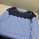TIYOMI Plus Size Tops Long Sleeve Black Lace Dressy Casual T-shirt Fall Lightweight Sweatshirt Tunics Pullover 2XL