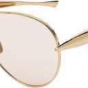 Oversized Aviator Sunglasses For Women 70s Retro 2025 Metal Shades with Gold Streamline Arms