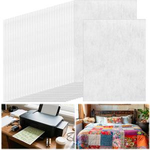 Chicplaid 30 Sheets Printable Fabric Sheets 8.5 x 11 Inches Quilt Label Fabrics Sheet Label Fusible Fabric Sheet for Inkjet Printer Patchwork Quilting Handcraft Fabrics Sewing Project