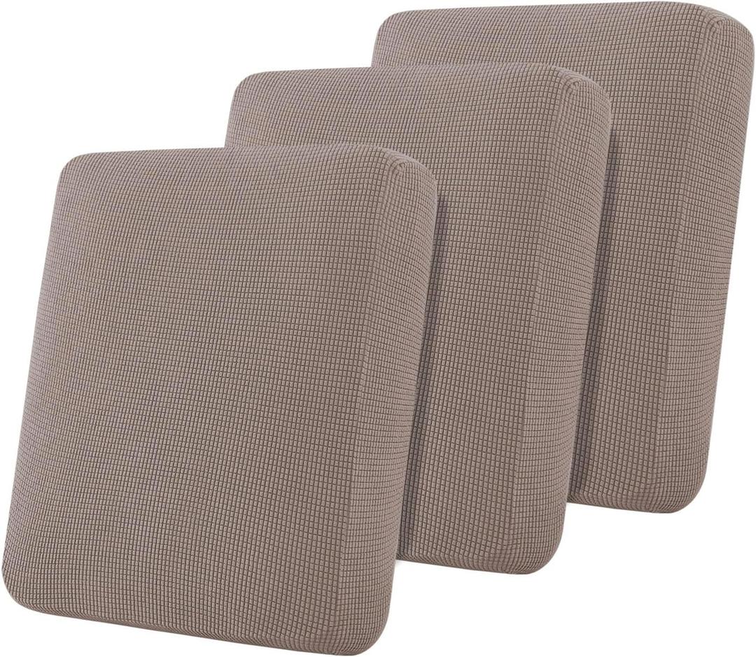 Flamingo P Stretch Seat Couch Cushion Cover Sofa Slipcovers Individually Sofa Cushion Covers for 3 Cushion Couch Sofa Seat Cushion Covers Flexibility with Elastic Bottom, Taupe
