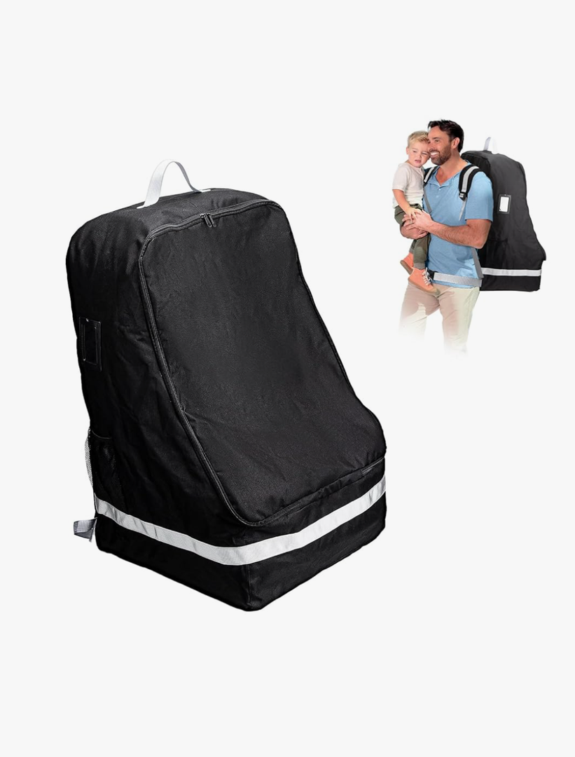 Car Seat Travel Bag Compatible with Nuna, Infant Car Seat Bags for Air Travel, Large Padded Car Seat Backpack for Airplane, Easy to Store, Black