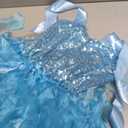 Blue Tutu Dress for Girls Fancy Sparkly Sequin Tulle Princess Party Dress for Kids Baby Girls Wedding Pageant Sneaker Ball Gown Prom Dance Frozen Birthday Christmas Outfit 5-6T