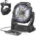 Portable Fan Rechargeable, 25400mAh Cordless Battery Powered Fan with LED Lantern, USB C Battery Operated for Travel Bedroom Home Camping Tent Office Beach Desk Fishing Table