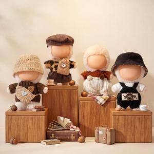 Simgoing 4 Set 17cm Doll Outfits Graduation Gift Suit Top Skirt Overalls Sweaters Hat Scarf Bag Maillard Style Doll Clothes Accessories for Dress up Set Adorable Outfits