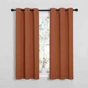 NICETOWN Blackout Halloween Draperies Curtains for Girls Room, Nursery Essential Thermal Insulated Grommet Top Blackout Panels (Burnt Orange, 1 Pair, 34 x 54 inches)