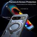 Magnetic Designed for Google Pixel 9/9 Pro Case with Ring Stand, Compatible with Magsafe Rotating Kickstand Slim for Men Protective Phone Case for Pixel 9/9 Pro Blue