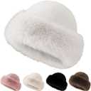 Faux Fur Bucket Hat, Womens Winter Plush Fluffy Furry Mink Hats Warm Thickened Fisherman Cap for Girls Women