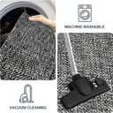 LEEVAN Washable Kitchen Rugs 2' x 4.3', Black Boho Bathroom Rugs Cotton Reversible Runner Rug, Farmhouse Entryway Rug Modern Bedroom Carpet for Foyer Laundry Proch Decor