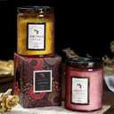 Fall Candle, Spiced Large Scented Candle, Natural Soy Candles Non Toxic for Meditation Spiritual Gift, Aromatherapy Candle for Women Men (Red-Lavender Scent)