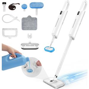 Steam Mop All-in-one for Floor Cleaning, MultiPurpose Steam Cleaner for Home with 13 Accessories, Detachable Handheld Floor Steamer with Scent Container and strap for Hardwood,Tiles & CarpetWhite