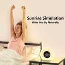 Wake Up Light Sunrise Alarm Clock for Bedroom Sunrise Sunset Simulation 23 Natural Sounds 13 Colors Night Light Dual Alarms and Snooze Sleep Aid for Heavy Sleepers Kids Adults (Wood Grain)