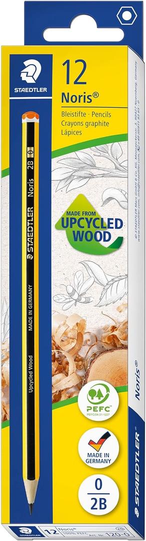 STAEDTLER 120-0 Noris Graphite Pencils - 2B (Box of 12), Black