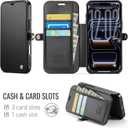 for iPhone 17 Pro Case Wallet Compatible with Magsafe, Black