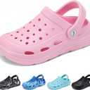 Ballaza Kids Tie Dye Garden Clogs for Boys Girls | Lightweight Slip-On Water Shoes with Arch Support Pink Big Kid, 6, Pink