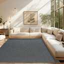 6×9 Faux Wool Area Rugs Woven Soft Non-Slip Washable Braided Area Rug Bedroom Dining Room Living Room Carpet Kitchen Door Mat Floor Carpets Gray