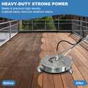 30" Pressure Washer Surface Cleaner with Dual Handles Stainless Steel, 4-Wheel Design for Driveways, Sidewalks, Curbs, Decks, & Patios 5200 PSI, High-Efficiency Cleaning Accessory
