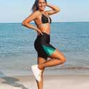 ATTRACO Women's High Waisted Swim Shorts with Pockets Bathing Suit Bottoms Long Board Shorts Plus Size (Black, S)