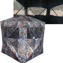 THUNDERBAY SPUR Collector 3 Person Hunting Blind, Portable Ground Blind with Silent Windows, Portable Durable Hunting Tent for Deer & Turkey Hunting