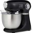 Amazon Basics Tilt-Head Stand Mixer with 5.3Qt Bowl, Dough Hook, Beater and Whisk, 12 Speeds, 350W, Black