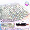 Novani Self Adhesive Rhinestone Ribbon, 0.35 Inch Wide 6 Yards 1 Roll, AB Crystal Diamond Bling Strips for DIY Crafts,Home Decor,Glitter Glass Rhinestone Tape for Crafting,Car Decoration