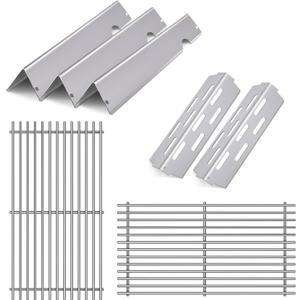 66801 Stainless Steel Grill Grates with 66032 Flavorizer Bars for Weber Genesis II E-210 S-210 GS4 Grill Parts Genesis II LX E-240 S-240 Series Gas Grills 2017 and Newer Grill Part