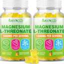 2 Pack Magnesium Threonate Gummies 1000mg, Magnesium L-Threonate Supplement for Kids & Adults, Muscle & Nervous System Support, Non-GMO, Sugar-Free, Pineapple Flavor, 120 Count