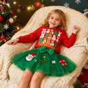 Toddler Girl Christmas Outfit Santa Claus Sweatshirt+Tutu Gauze Skirts Winter Clothes 1-7 Years (2-3T, New-red-christmas Tree)