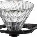 HARIO VDGR-02-B V60 Heat-resistant Glass Transmission Dripper 02, For 1-4 Cups, Black, Made in Japan