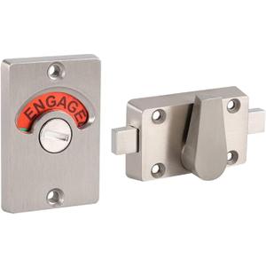 Fdit Latch Indicating Lock Stainless Steel Bolt Door Lock Indicator Bolt Vacant/Engaged Bathroom Wc Public Restroom Toilet Privacy Partition Door Lock Latch