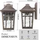Darkaway Large Outdoor Sconce Lights Wall Light Fixtures,14inch Exterior Porch Light Outdoor Sconce Anti-Rust Waterproof Aluminum Outside Light with Water Ripple Glass for Patio Yard Doorway Garage, Large1 Pack