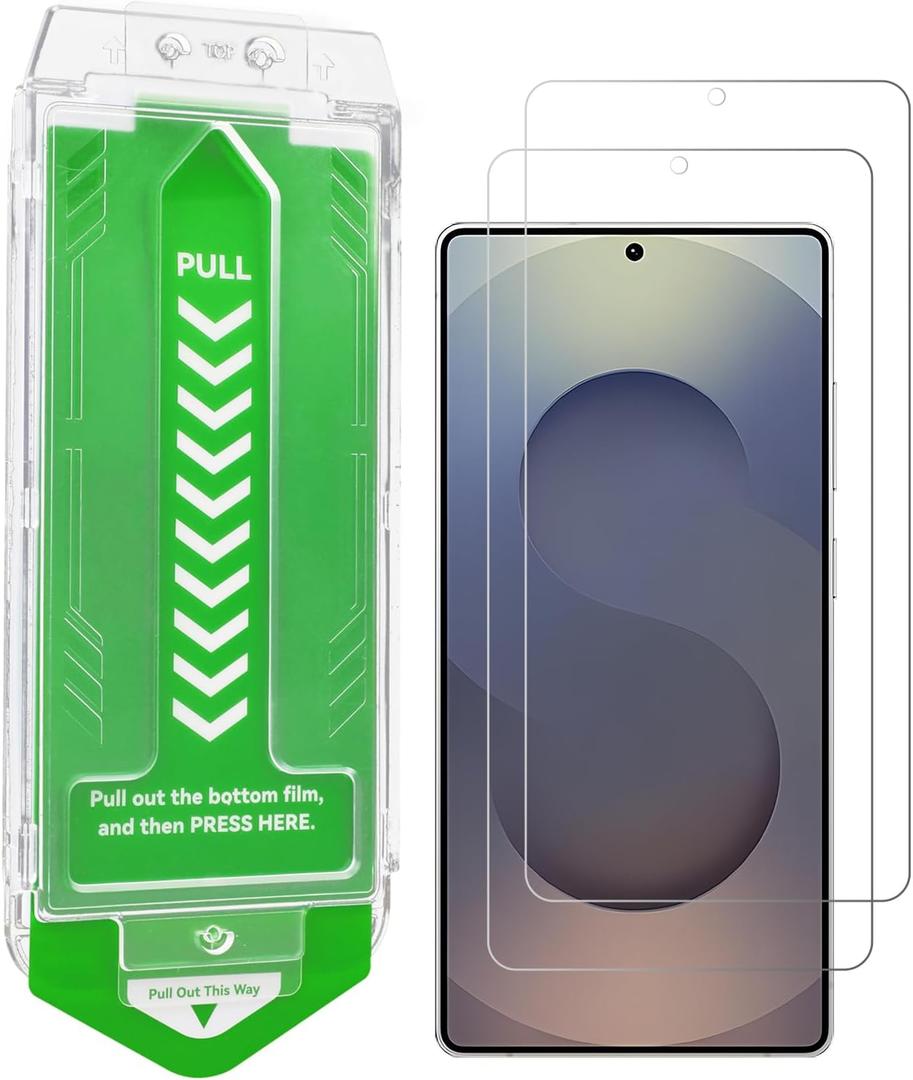 2 x 2 Pack for Samsung Galaxy S25 Ultra Screen Protector Tempered Glass [Auto Alignment Kit][0.03s Fingerprint Unlocked] 6.9'', HD-Clear, Anti-Bubble, Full Coverage