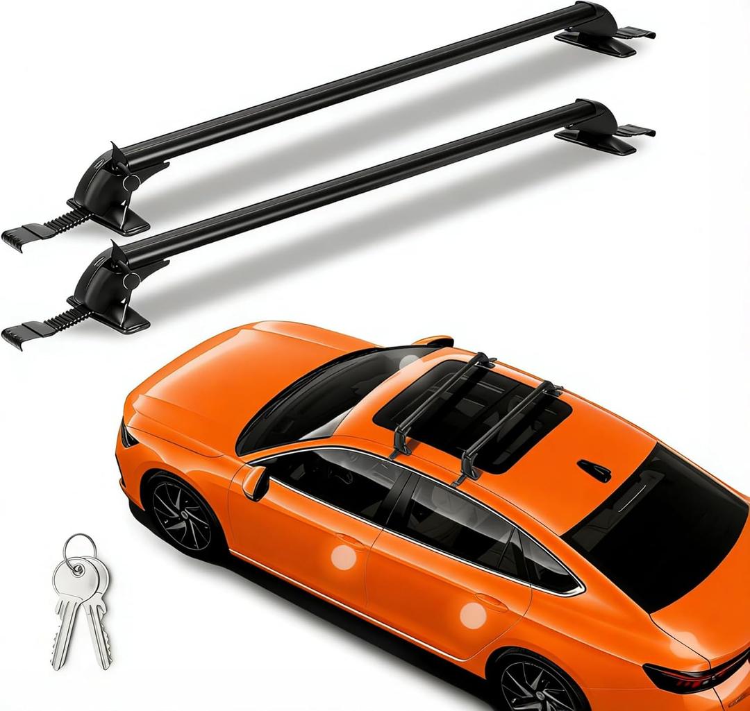 Universal Car Roof Rack 42.91"-44.88" Cross Bars, Upgraded Adjustable Aluminum Alloy Crossbars with 165lbs Load Capacity, Heavy Duty Roof Crossbars for SUVs, Sedans, and Vans