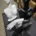 4 Pack Resin Jewelry Mannequin Display Set Necklace Earring Display Stand and Female Mannequin Hand Ring Bracelet Holder Bust Organizer Black White for Shows Selling Home Decor (Elegant)