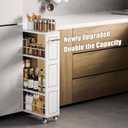 KLM 4 Tier White Slim Storage Cart with Wheels,Narrow 6.7" W
Stable and Sturdy Rolling Storage Carts with Handle for Kitchen, Laundry,Snack, Narrow Places