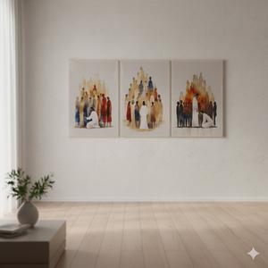 3Pcs Jesus Healing Canvas Wall Art Modern Christian Watercolor Decor Painting Pictures Boho God Saves People Posters Prints for Dining Living Prayer Room Kitchen Church Wall Bedroom Decoration