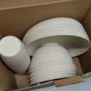 Klickpick Home 18 Pieces wheatstraw Dinnerware Set with 6 Each of Dinner Plates Cereal Salad Bowls Cups Unbreakable Modern Dinner Set for Microwave Dishwasher Safe Reusable Beige