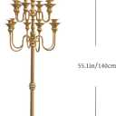 Gold Candelabra Centerpiece for Wedding Event Decor, 55'' Tall Floor Candle Holders, Metal 13 Arm Floor Candelabra Centerpiece Decorations for 5 Candlesticks Party Wedding Aisle Home Decor