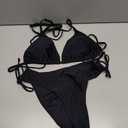 OZICERD 2 Piece Bikini Sets for Women Halter Triangle Bikini Tops Brazilian String Swimsuit Full Coverage Bottom Bathing Suit M