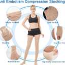 Ted Hose Compression Stockings - Anti Embolism Compression Stockings - Thigh High Compression Socks for Women and Men - 15-20 mmHg Compression Ted Hose with Inspect Toe Hole (XXL, Beige)